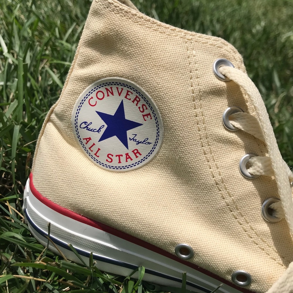 Vintage-Looking Baby Yellow High Top Converse